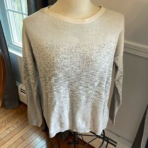 Lou & Grey Women’s Gray and Cream speckled sweater Size Large
